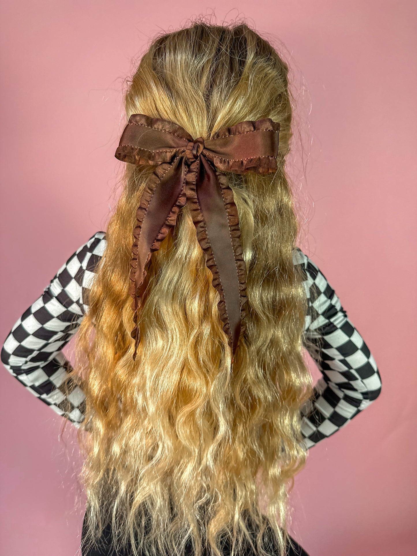 Brown Silk BIG bow