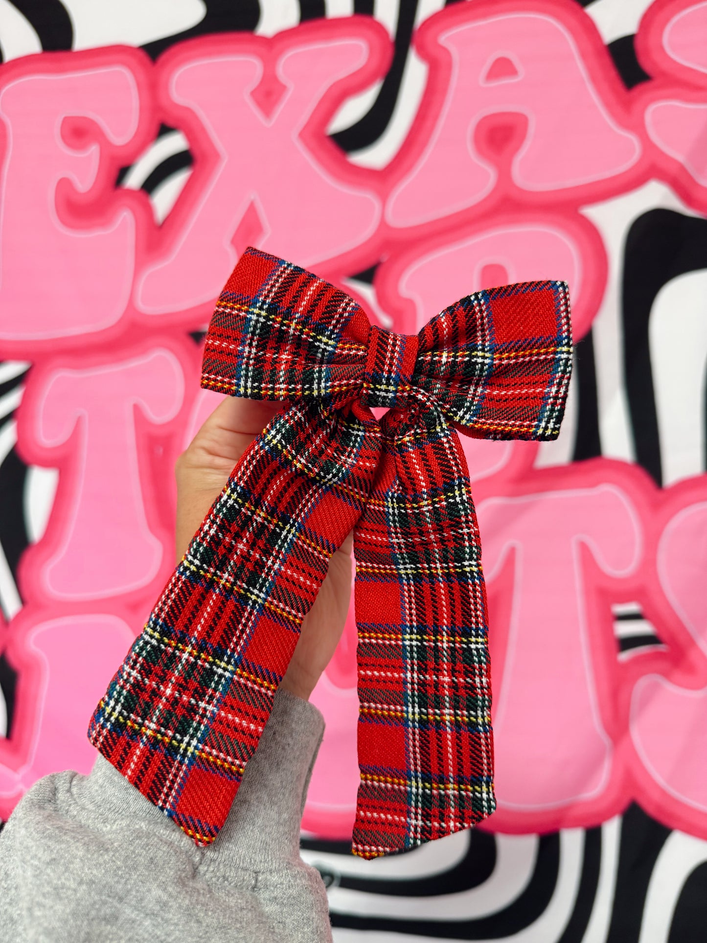Christmas Plaid Red bow