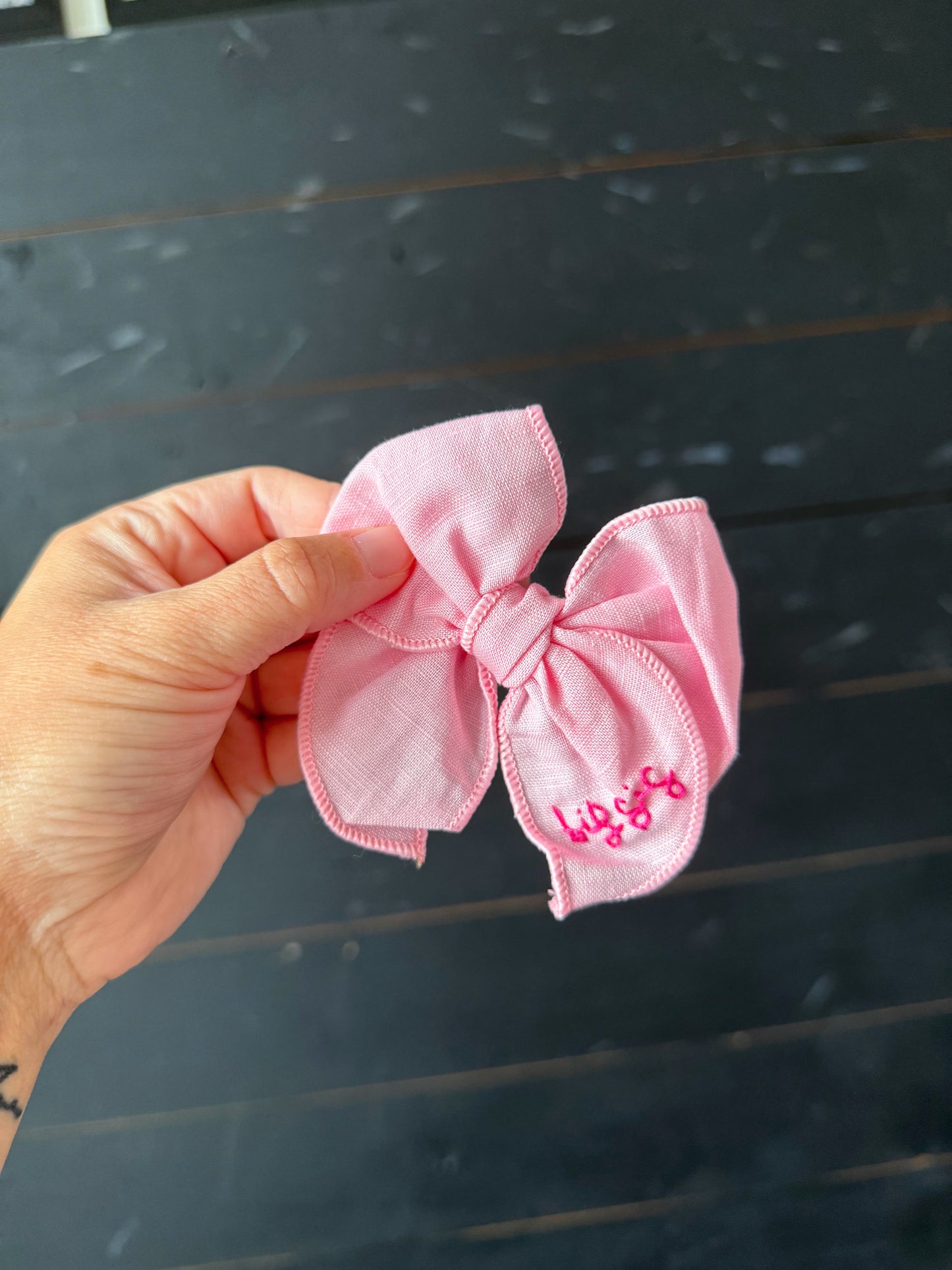 big sis pink little bow
