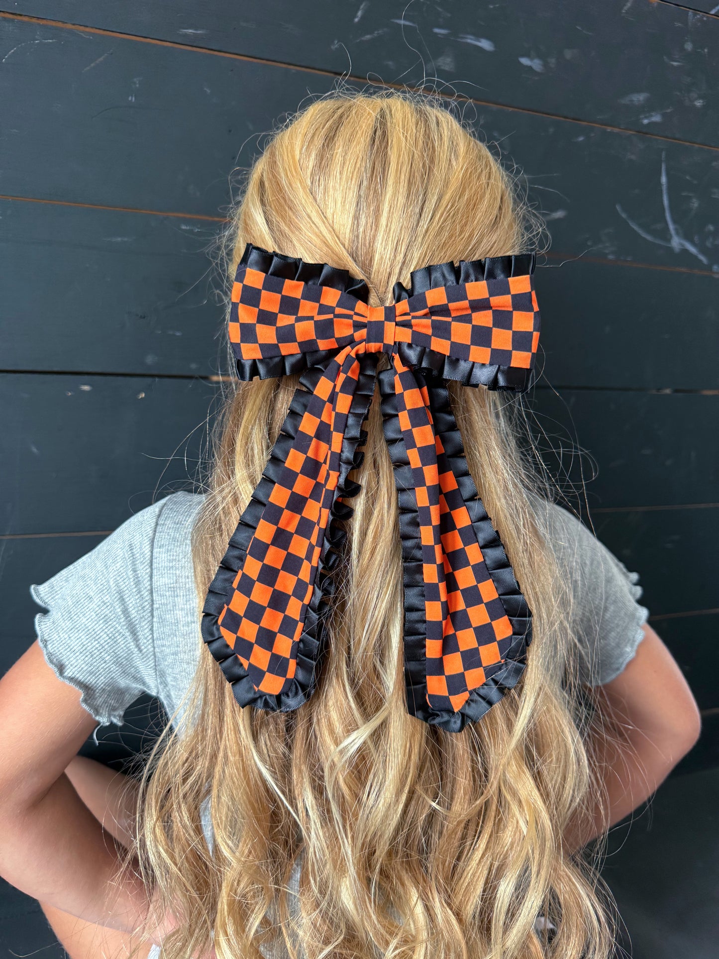 halloween check XL bow