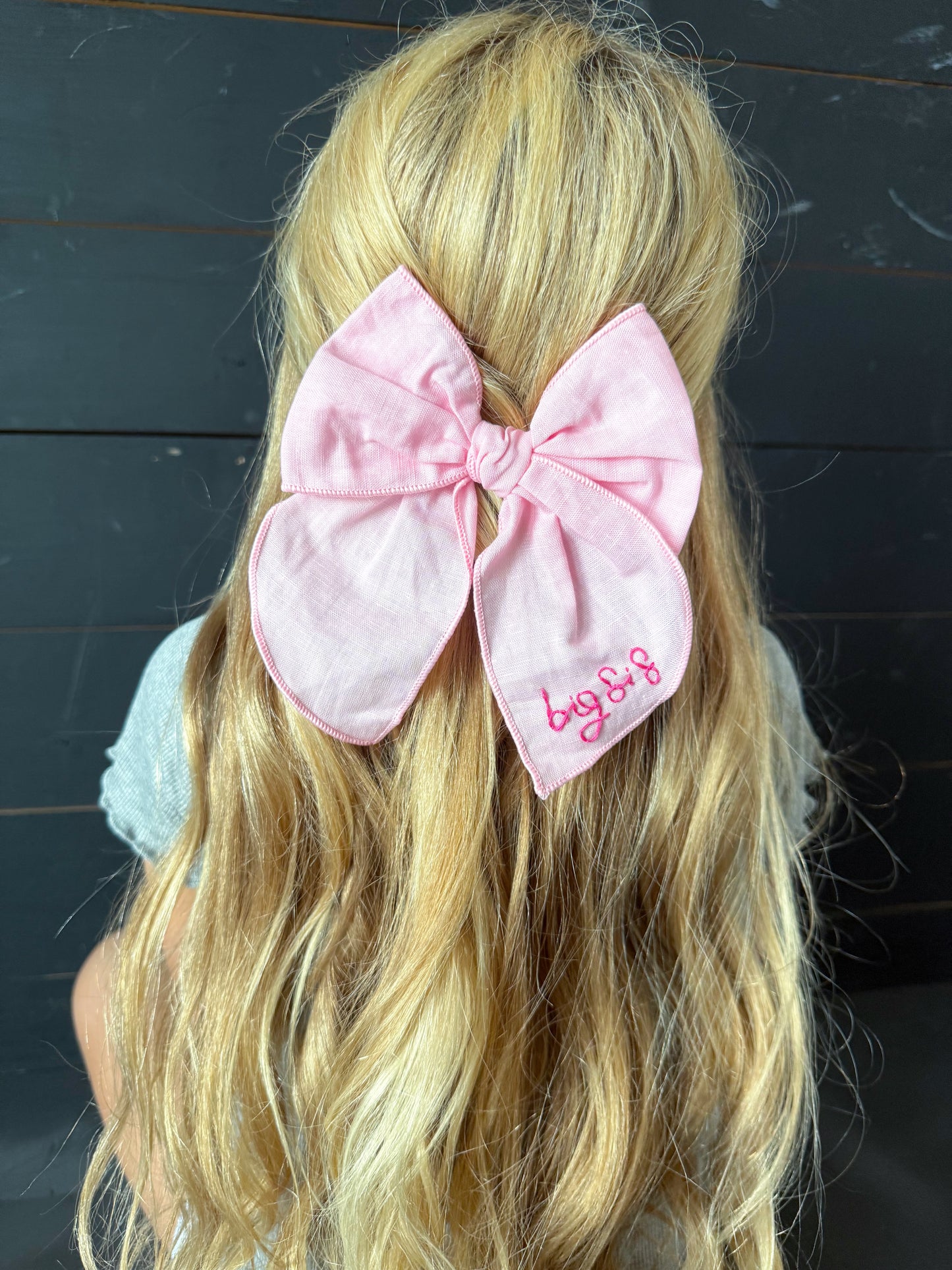 big sis pink big bow