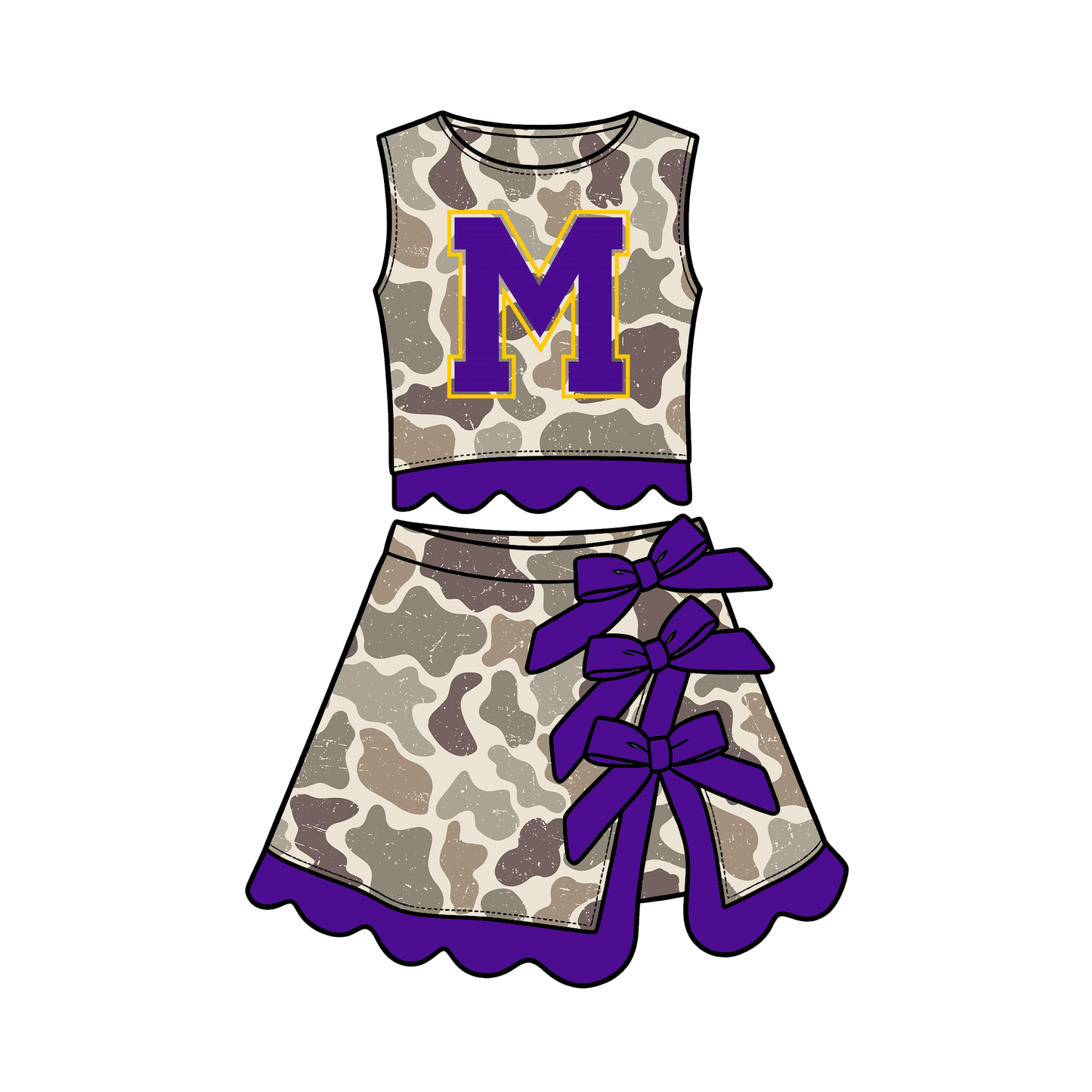Merkel Camo Top & Skort set