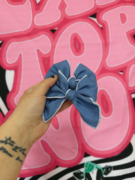 Denim with white edge PIGGIE set