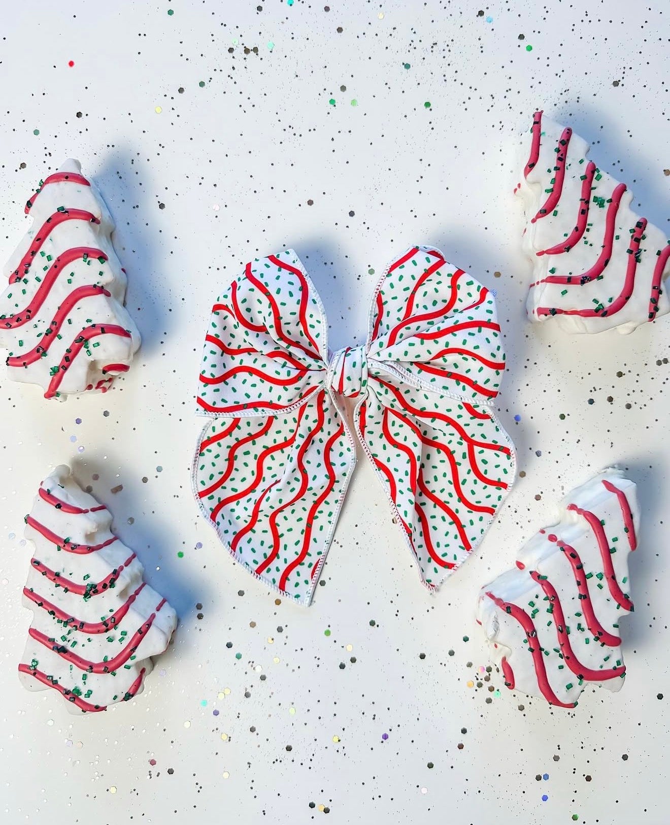 Christmas Tree Cake Big bow