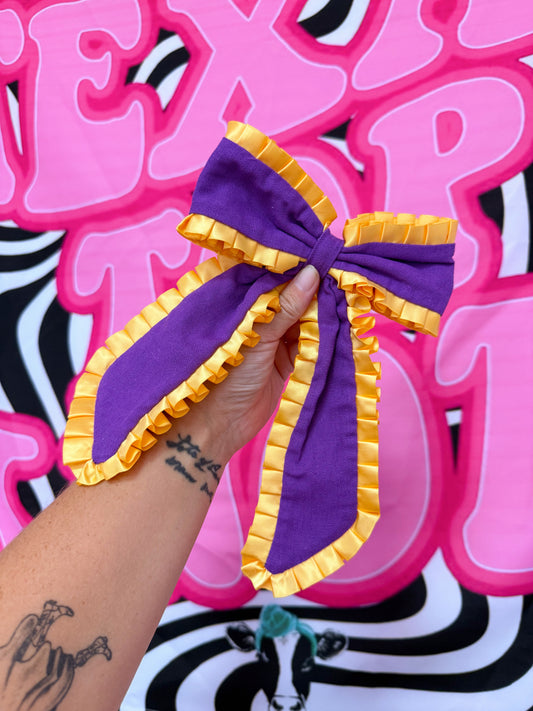 Purple w Yellow trim XL bow