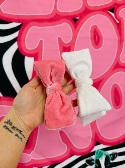 WHITE headband with bow