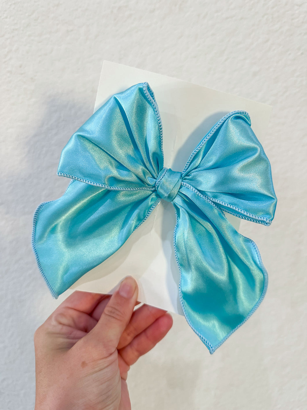 Baby blue satin Big Bow