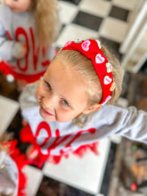 Load image into Gallery viewer, Coversation Heart RED headband