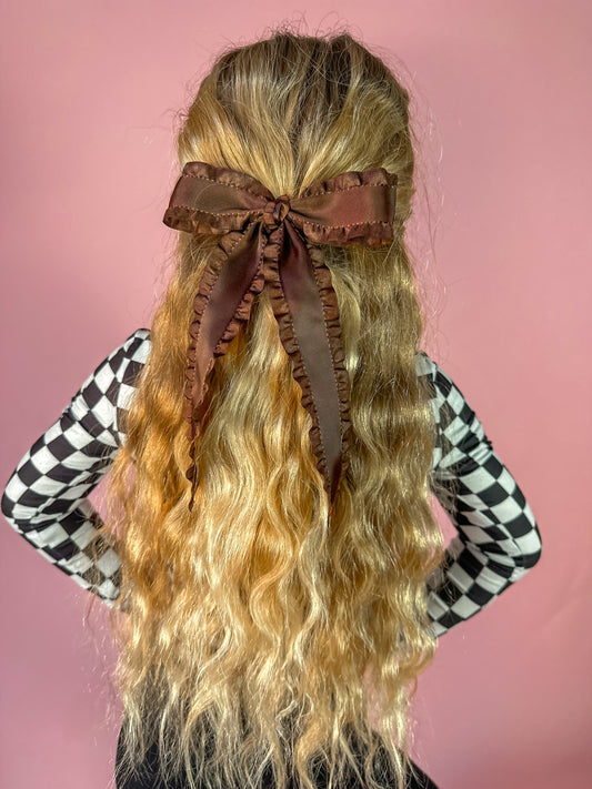 Brown Silk BIG bow
