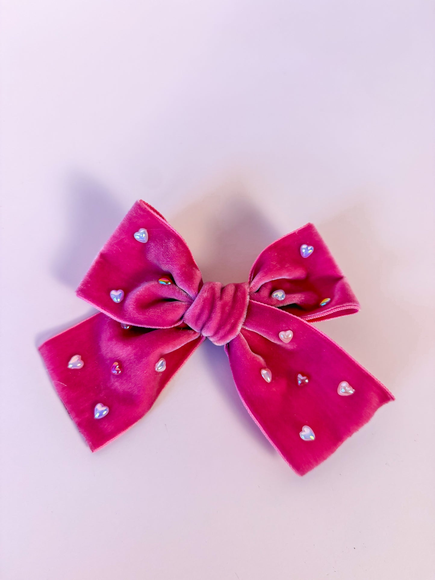 pink velvet with pink hearts bow
