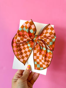 Retro Fall Checkers Big Bow
