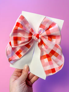 Pink Gingham Big Bow