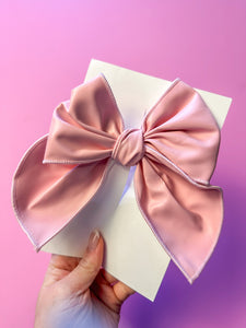 Baby Pink Leather Big Bow