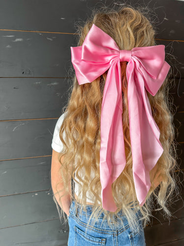 Baby Pink Silk XL Bow