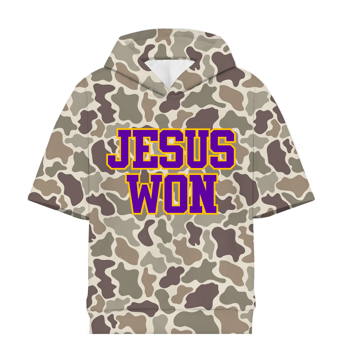 JESUS WON HOODED SHIRT PURPLE/GOLD