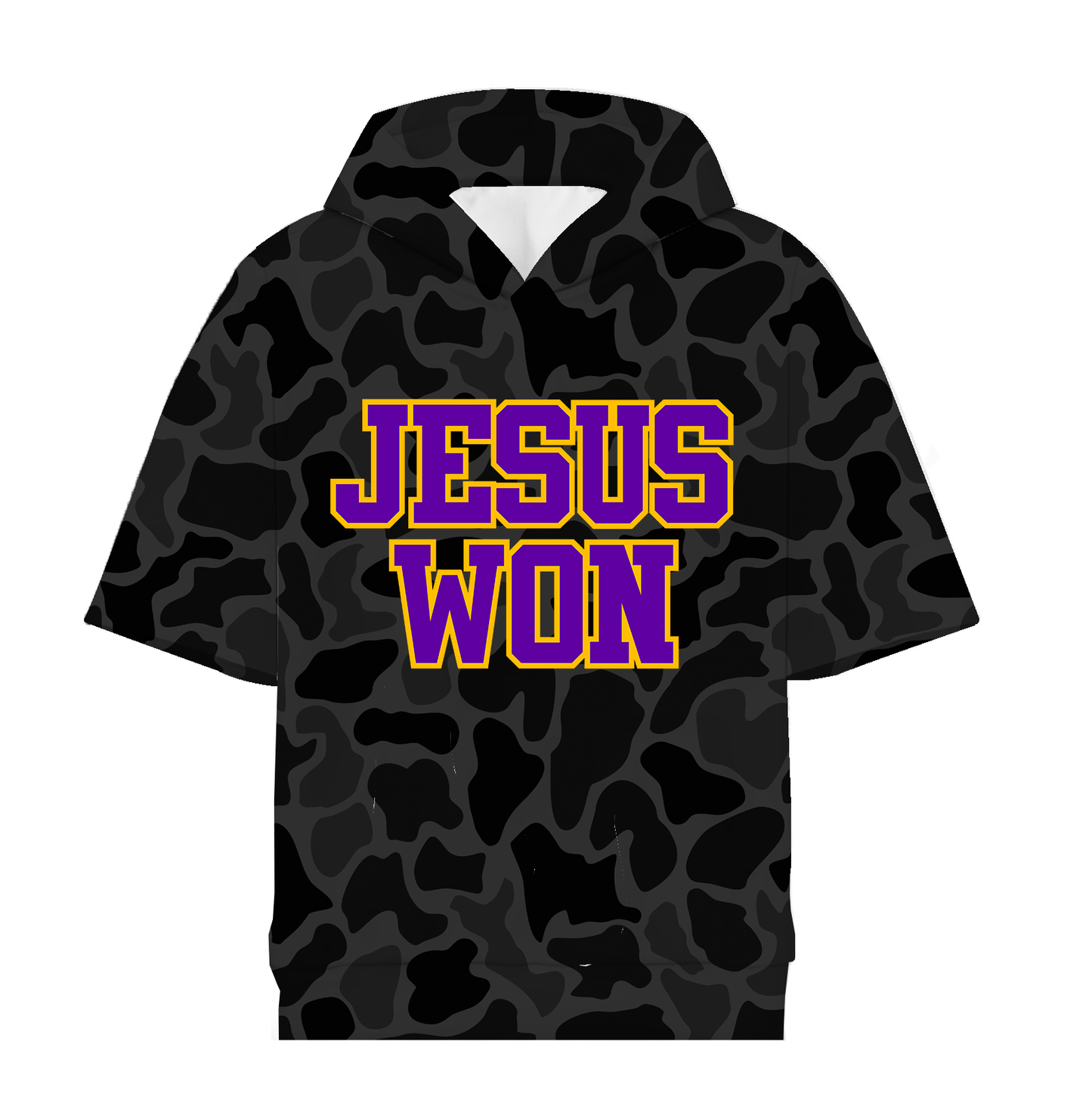JESUS WON HOODED SHIRT PURPLE/GOLD