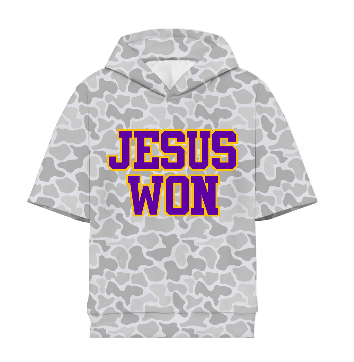 JESUS WON HOODED SHIRT PURPLE/GOLD