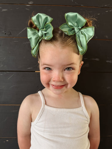 sage green silk piggies