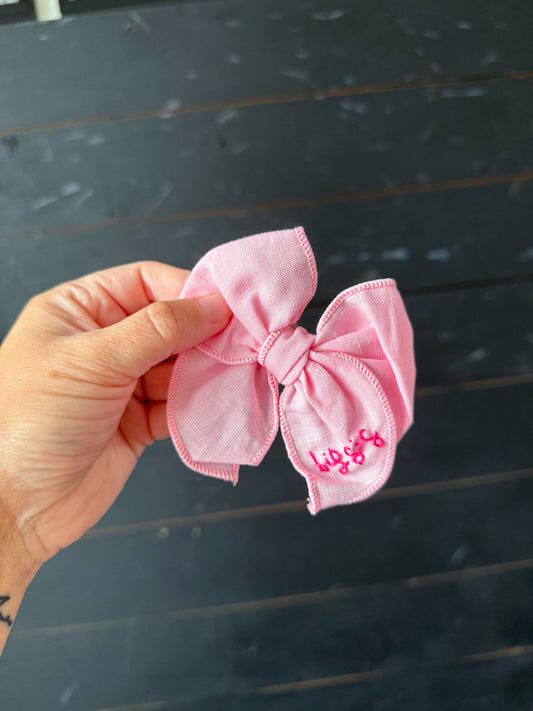 big sis pink little bow