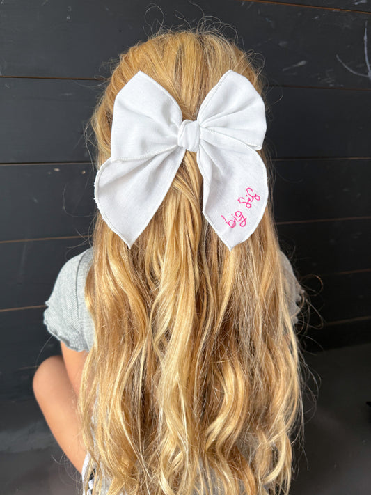 big sis white big bow