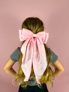 Baby Pink silk XL bow