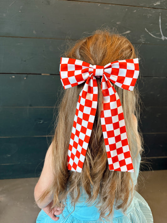 RED+WHITE CHECK Big Bow