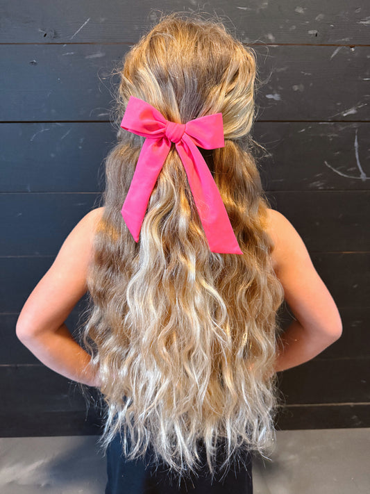 Hott pink swim big bow