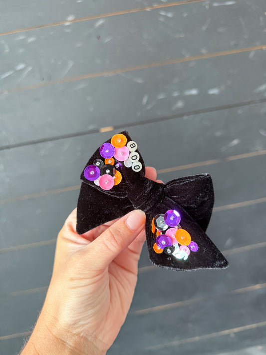 BOO sequin/beaded little bow
