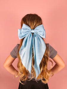 Baby blue silk XL bow