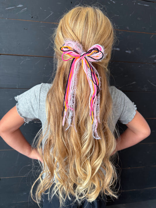 spooky pink wild bow big