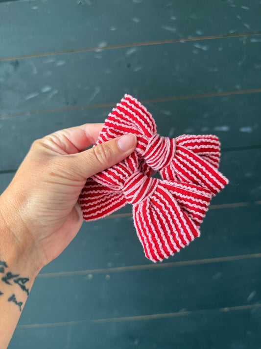 red ribbed piggie set