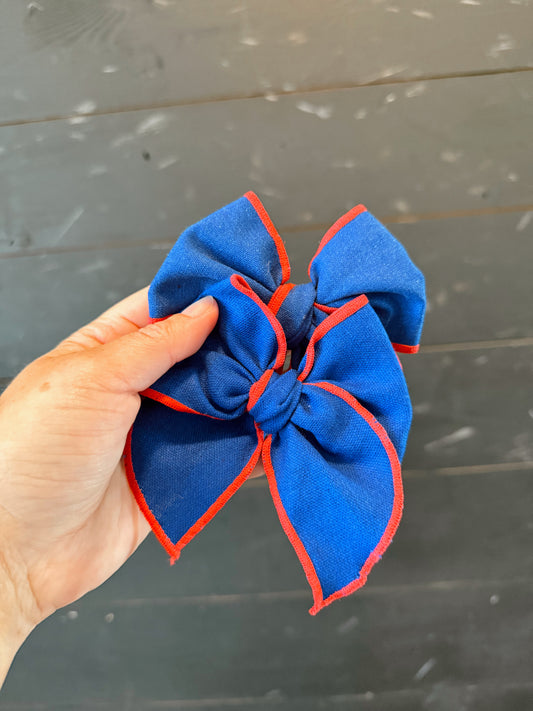 BLUE WITH RED THREAD piggies