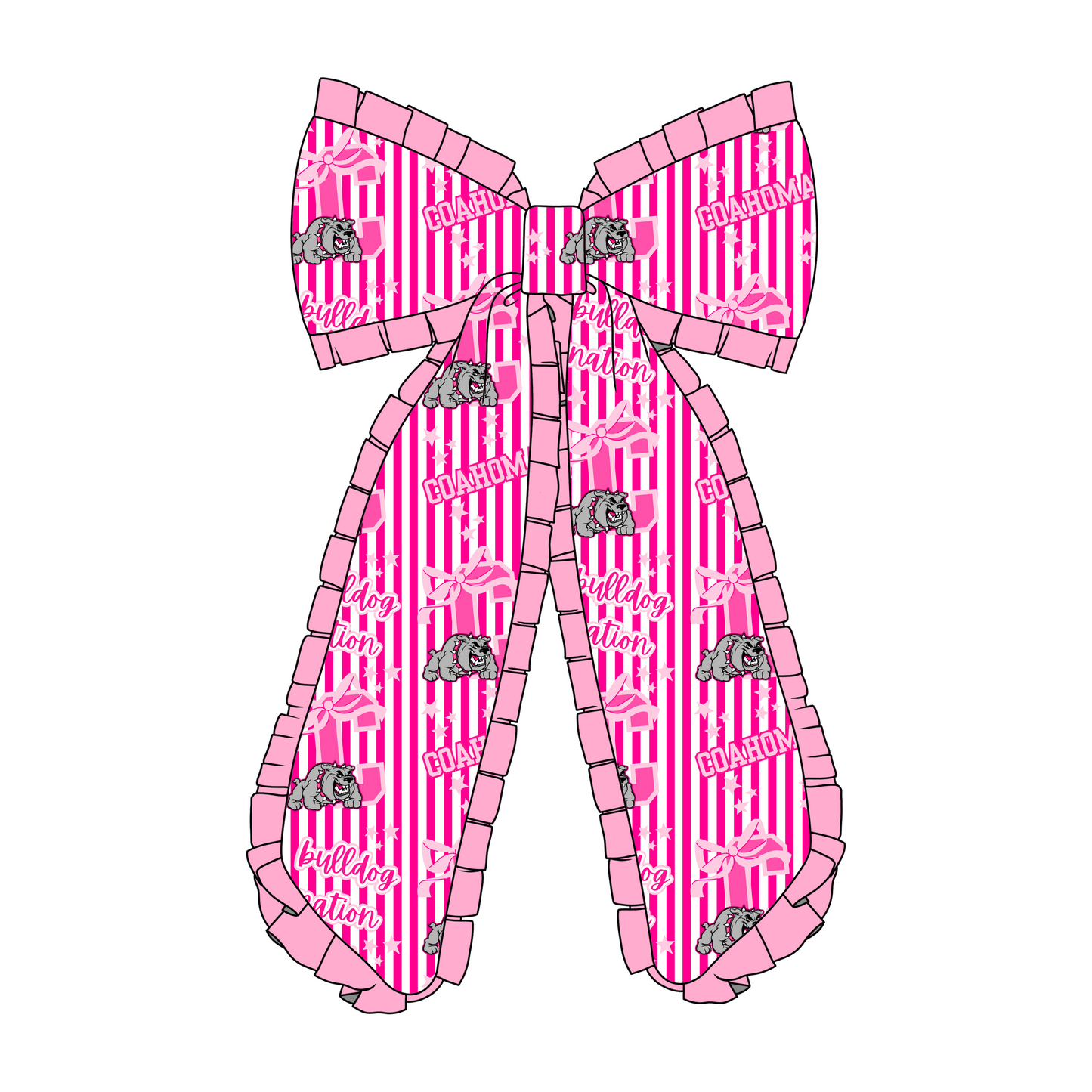 Coahoma Pink out XL bow PREORDER