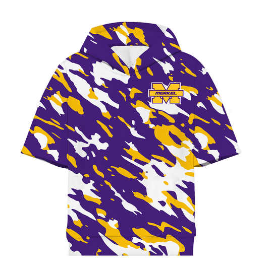 Merkel Purple Camo Boys hooded shirt